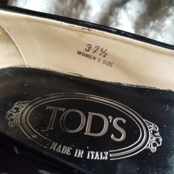 𝅺tod's Kitten Heel Wedge  Glossy Black 37.5 - Picture 4 of 15